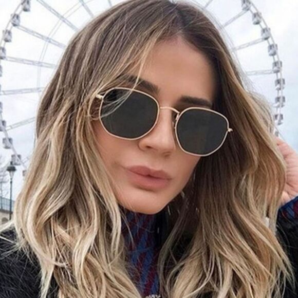 NWOT|Black Framed Polygon Sunglasses - Picture 5 of 5